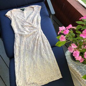 Ralph Lauren Cream Lace Sheath Dress